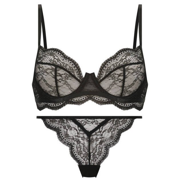 Sexy Lace Underwear Bra Thong Perspective Seduction French Bra Set | Exoticshop